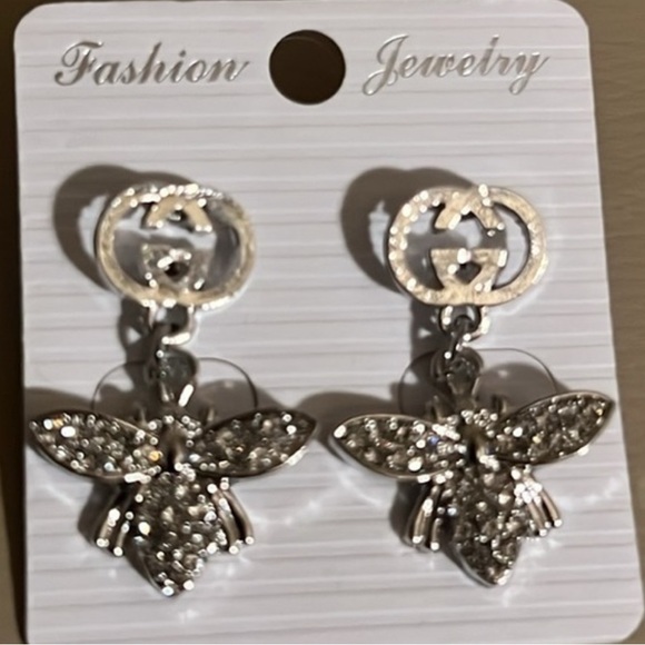 Fashion Silver Bee Drop Earrings NEW - Picture 1 of 2